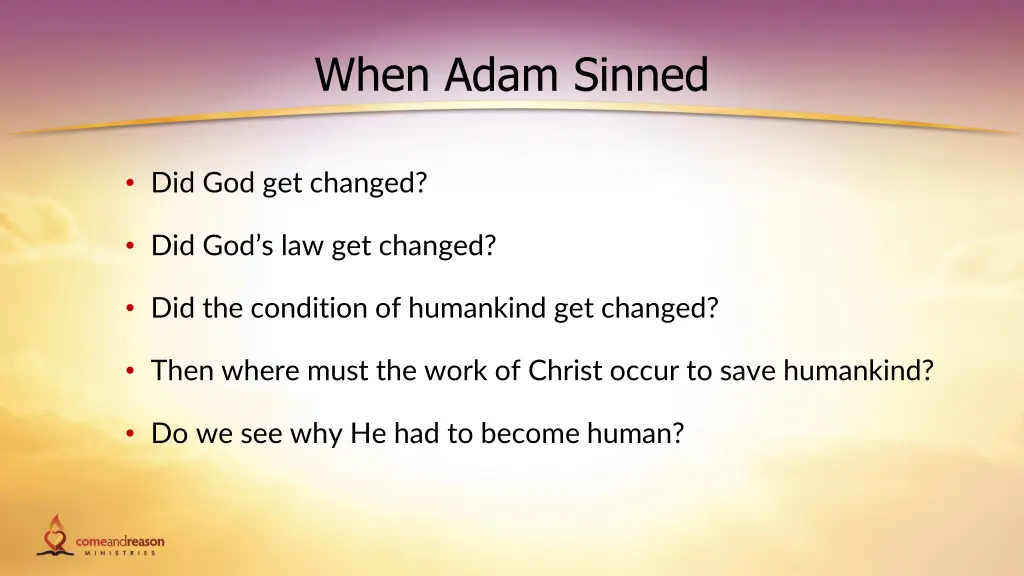 when adam sinned