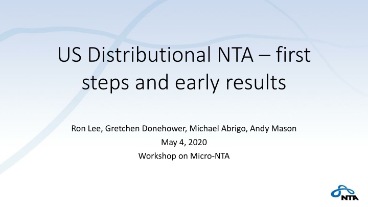 us distributional nta first steps and early