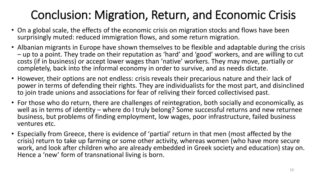 conclusion migration return and economic crisis