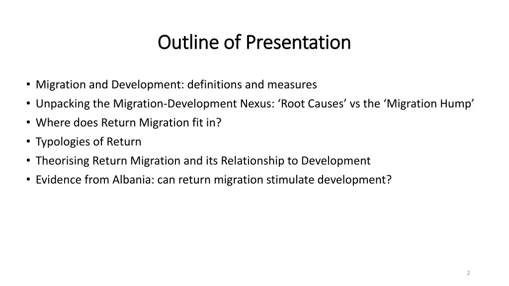 outline of presentation outline of presentation