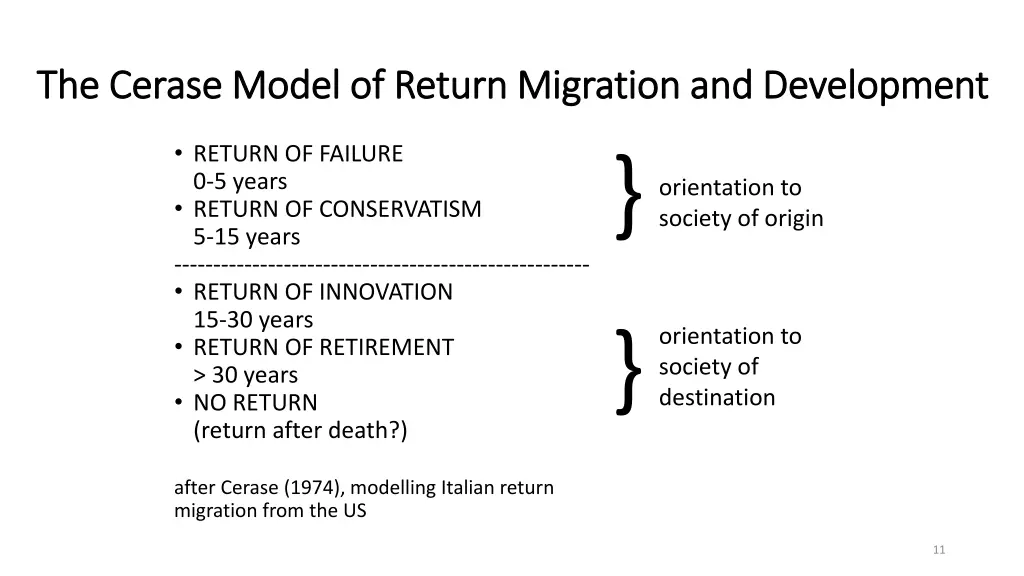 the cerase model of return migration