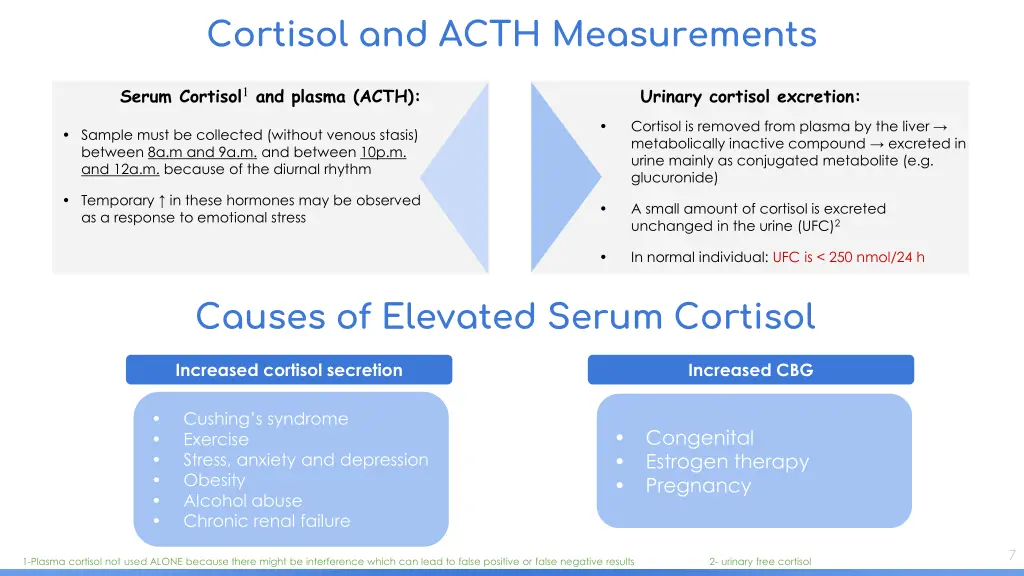 cortisol and acth measurements