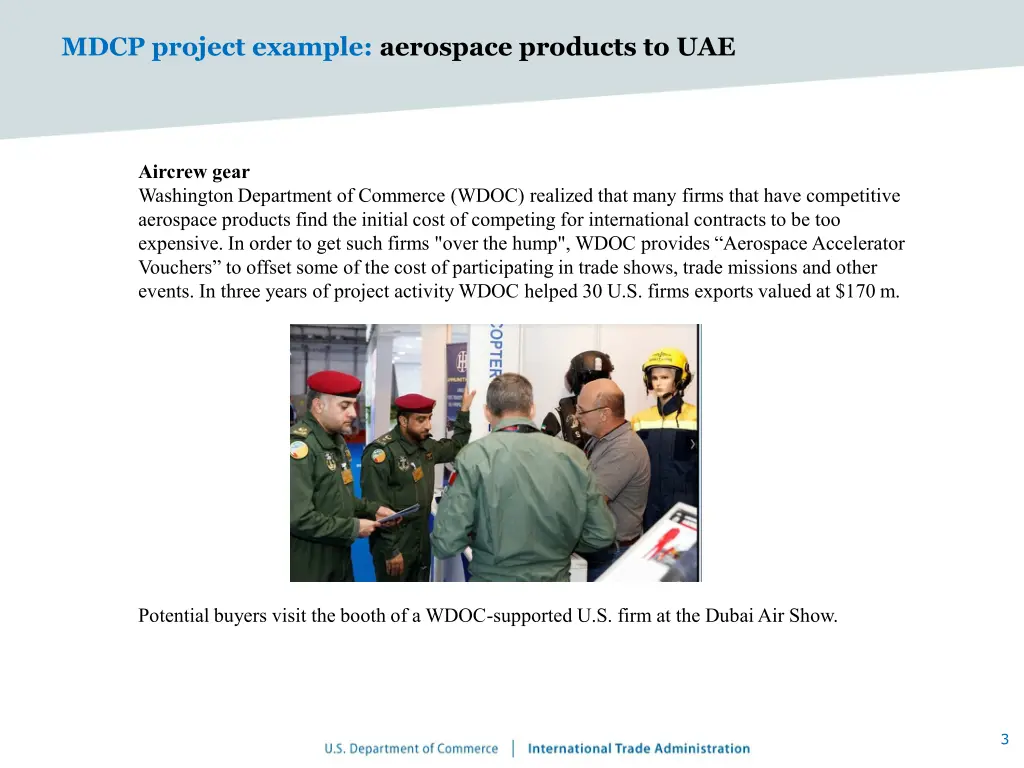 mdcp project example aerospace products to uae