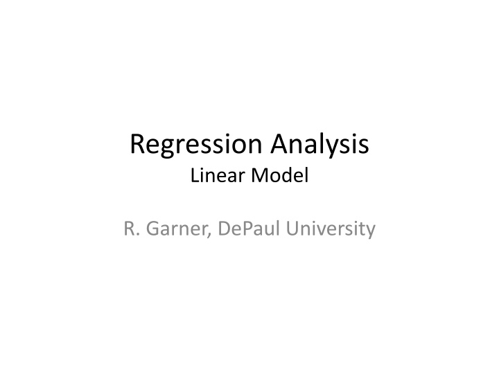 regression analysis linear model