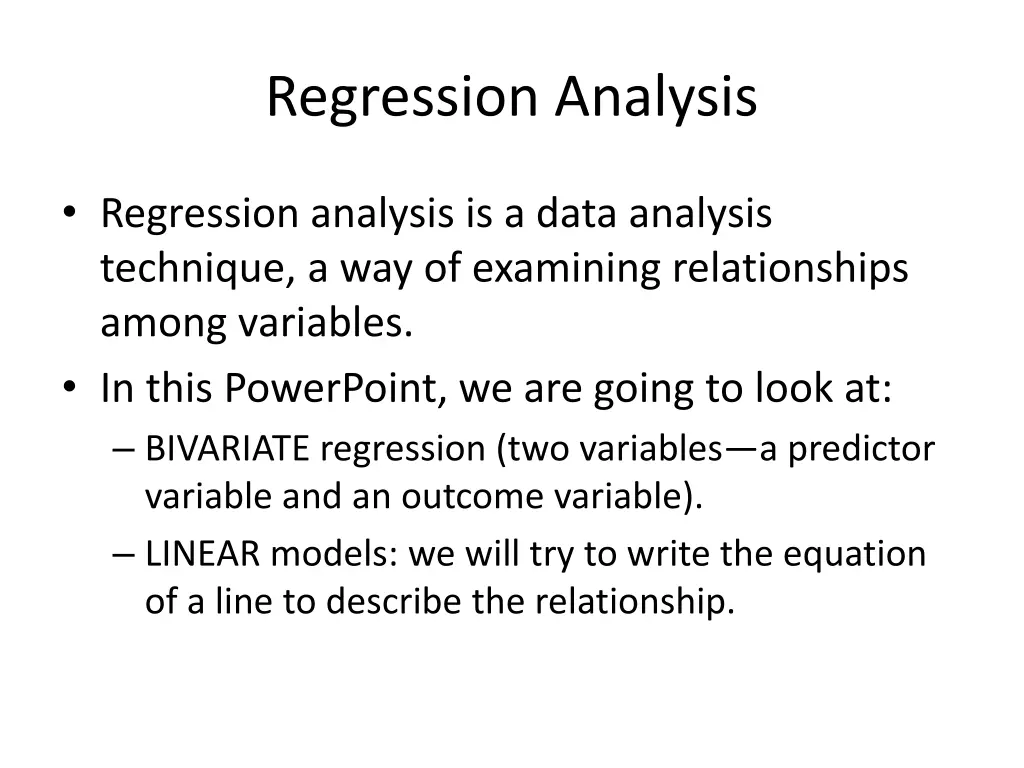 regression analysis