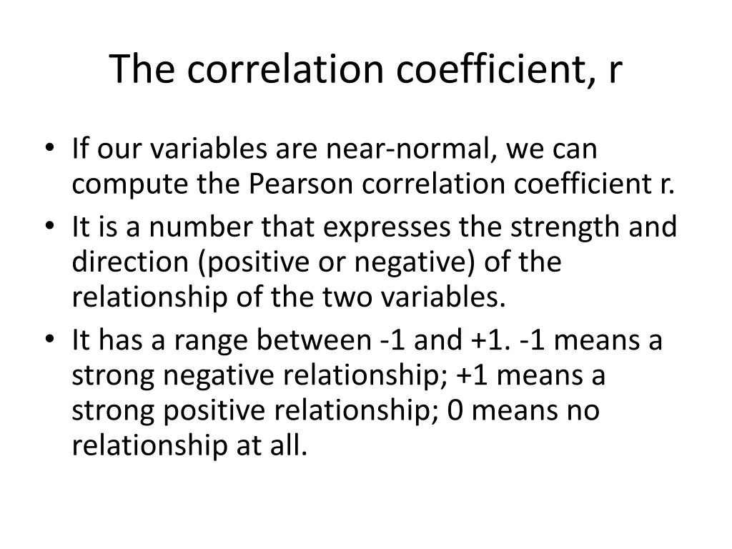 the correlation coefficient r