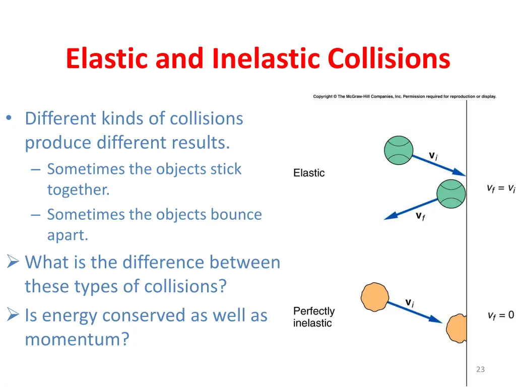 elastic and inelastic collisions