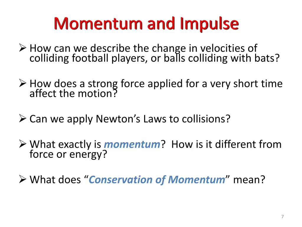 momentum and impulse