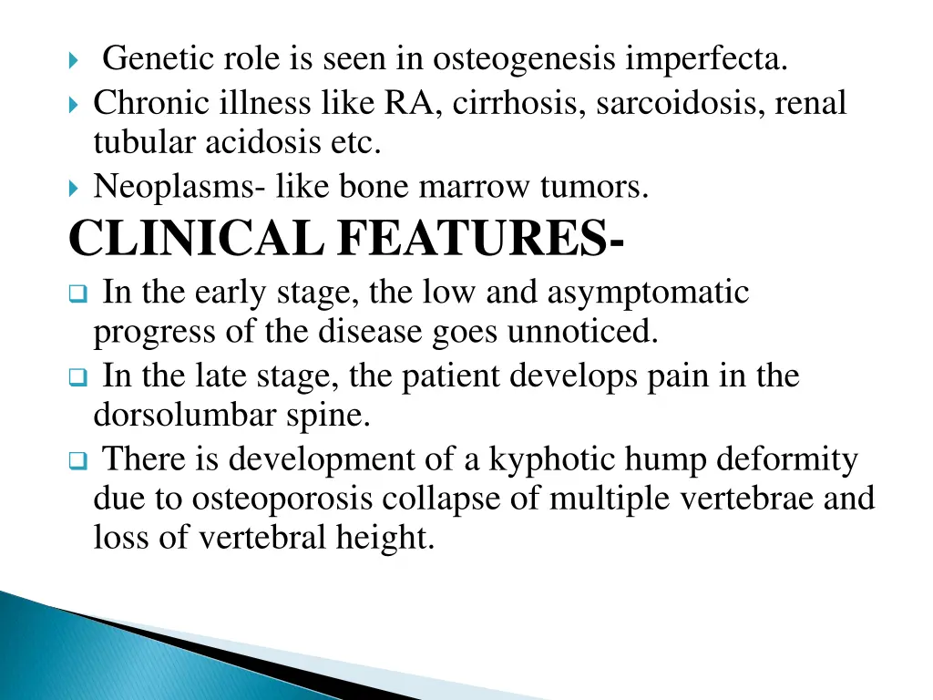 genetic role is seen in osteogenesis imperfecta