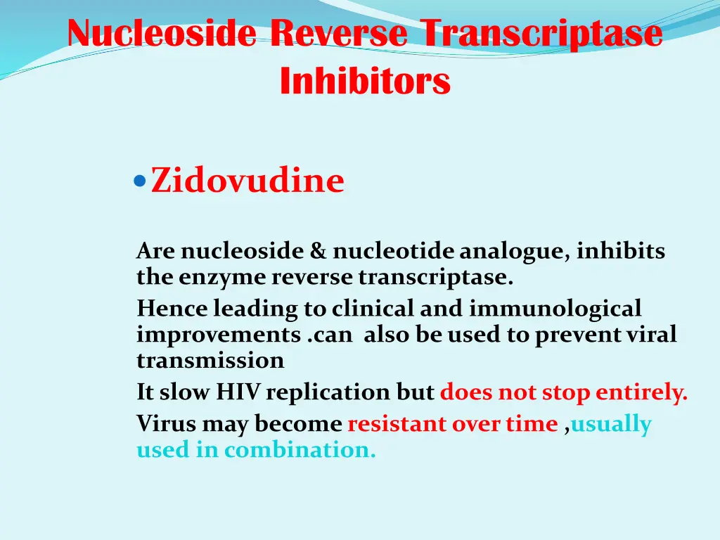 nucleoside reverse transcriptase inhibitors