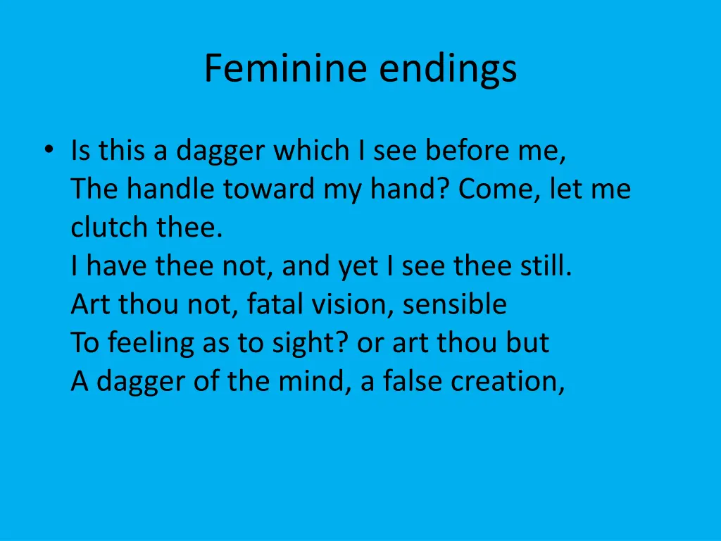 feminine endings