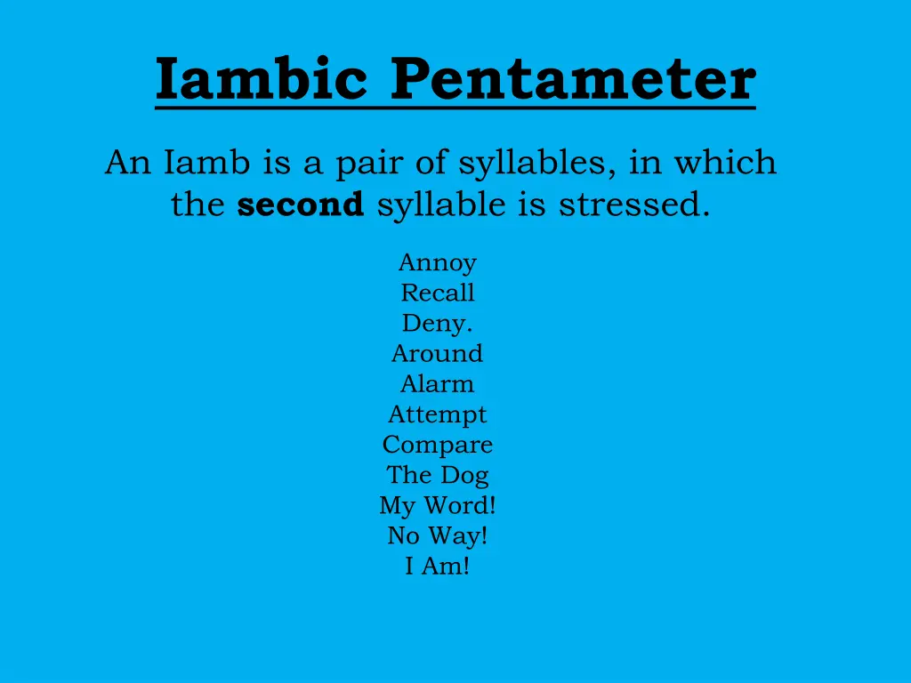 iambic pentameter