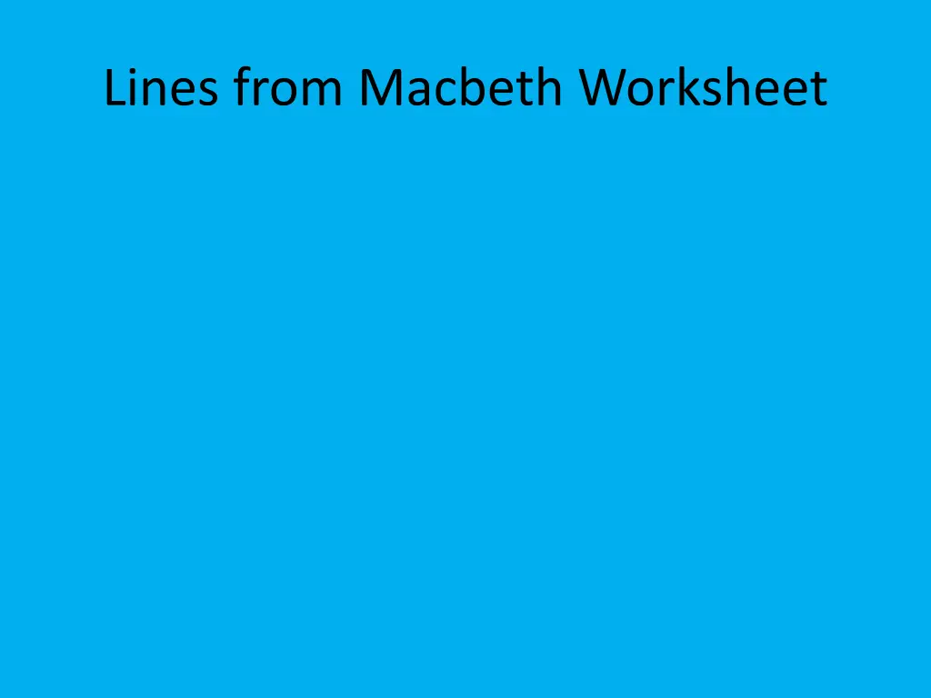 lines from macbeth worksheet