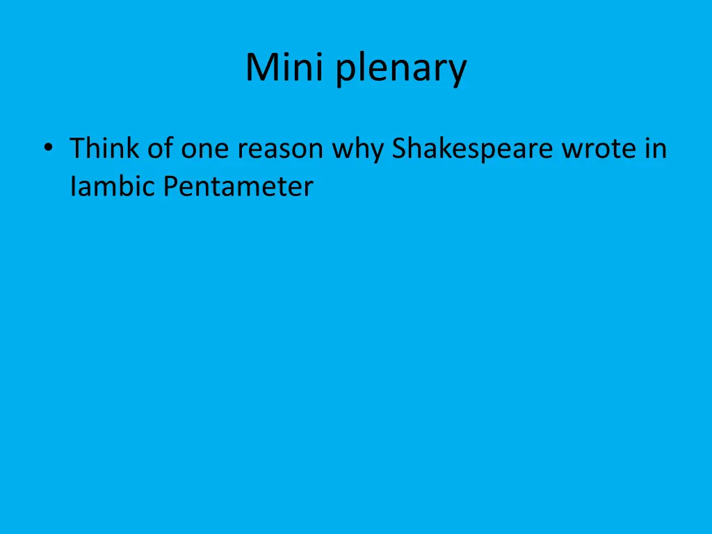 mini plenary