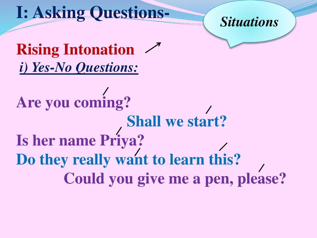 i asking questions rising intonation