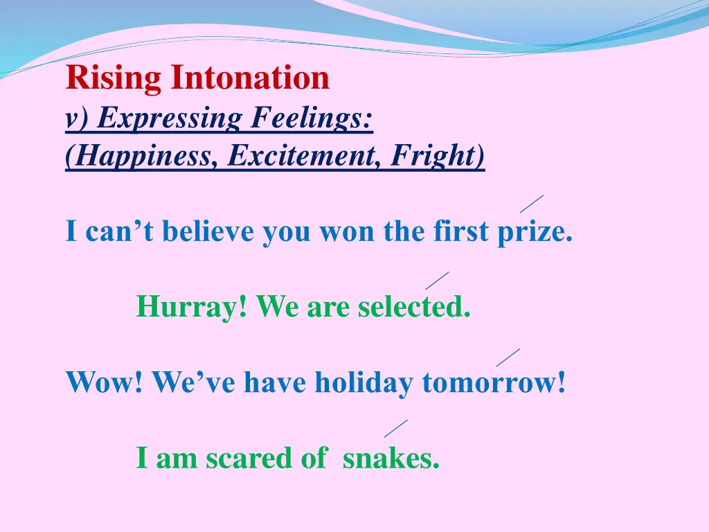 rising intonation v expressing feelings happiness