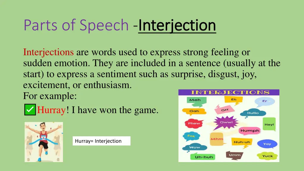 parts of speech interjection