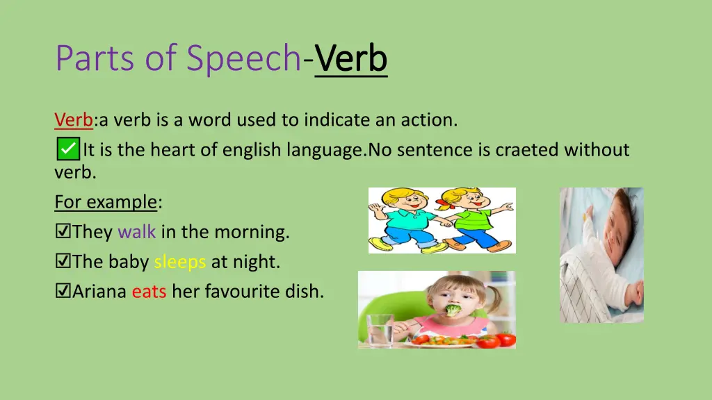 parts of speech verb