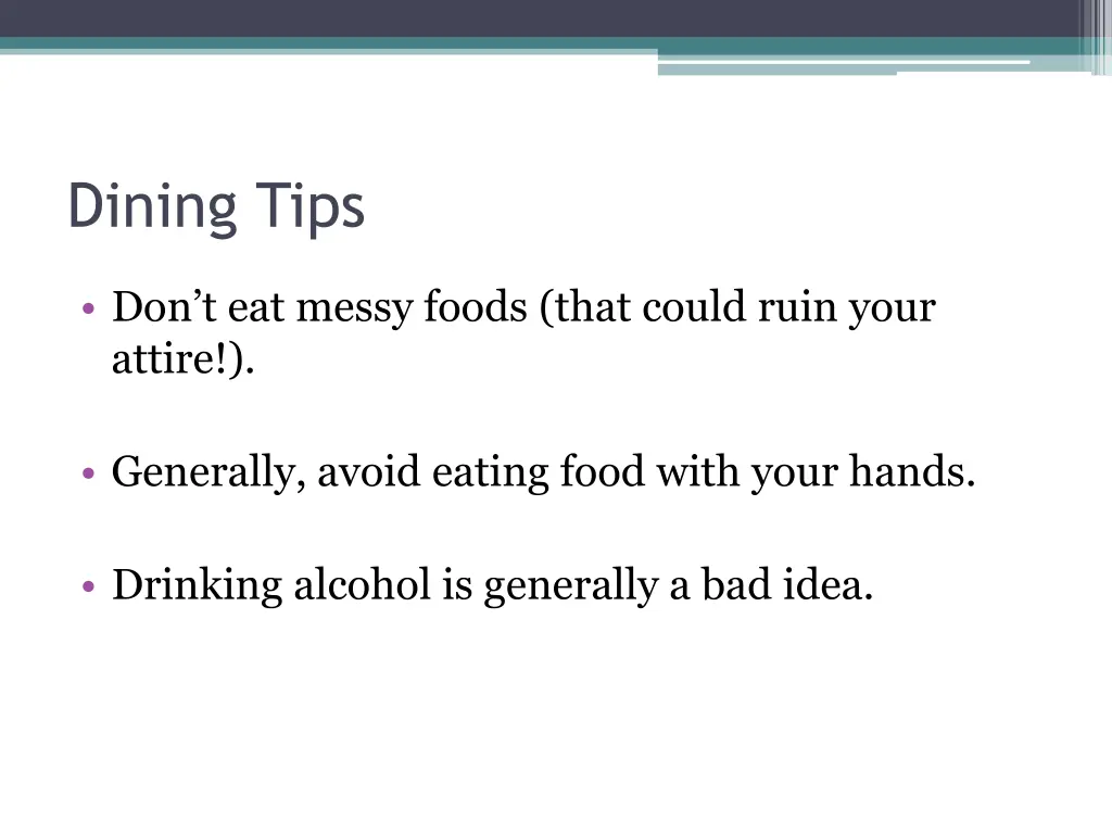 dining tips