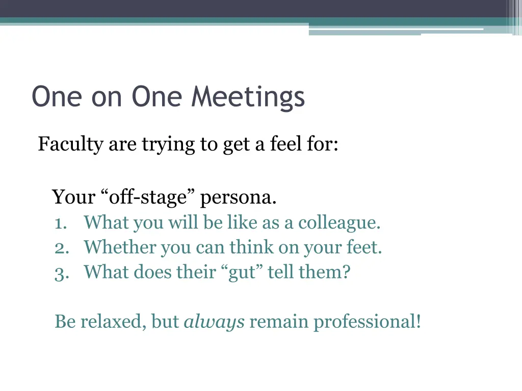 one on one meetings