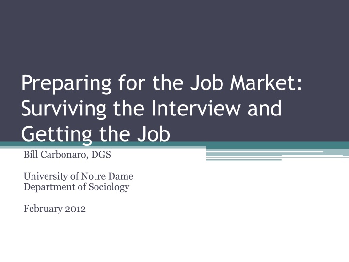 preparing for the job market surviving