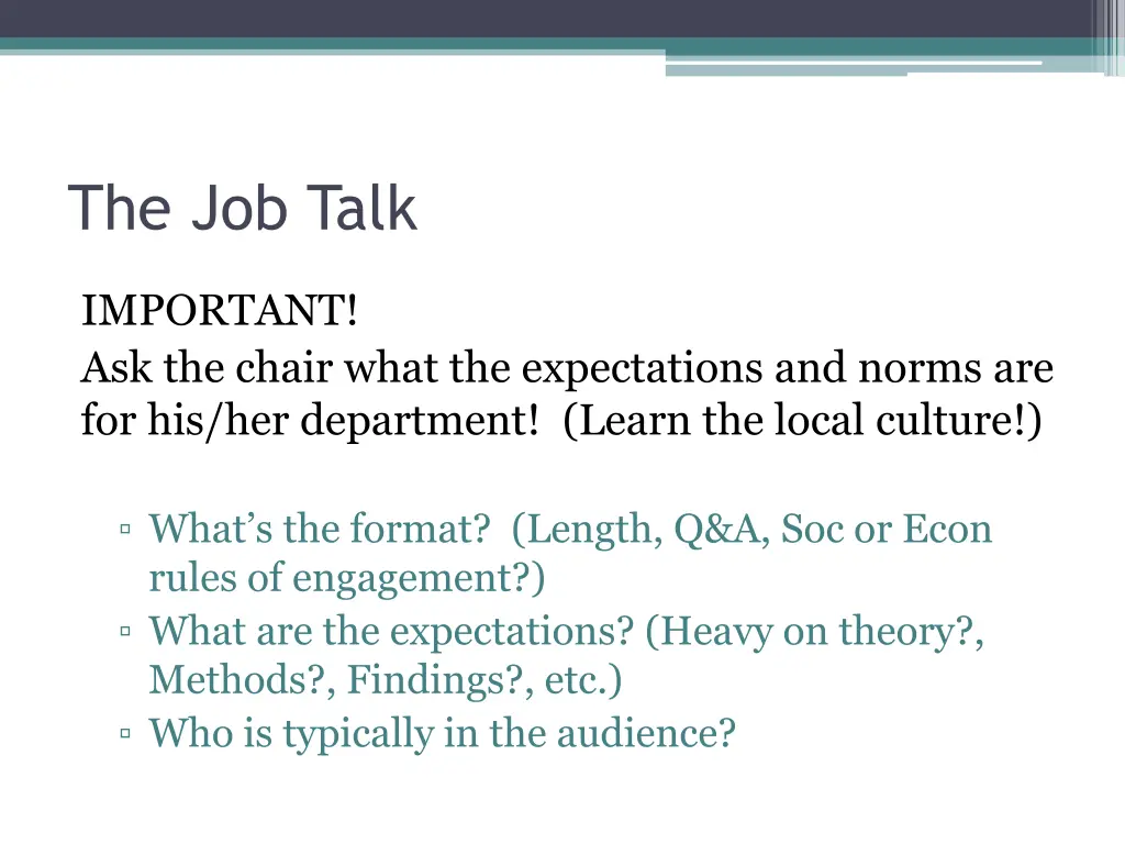 the job talk 1