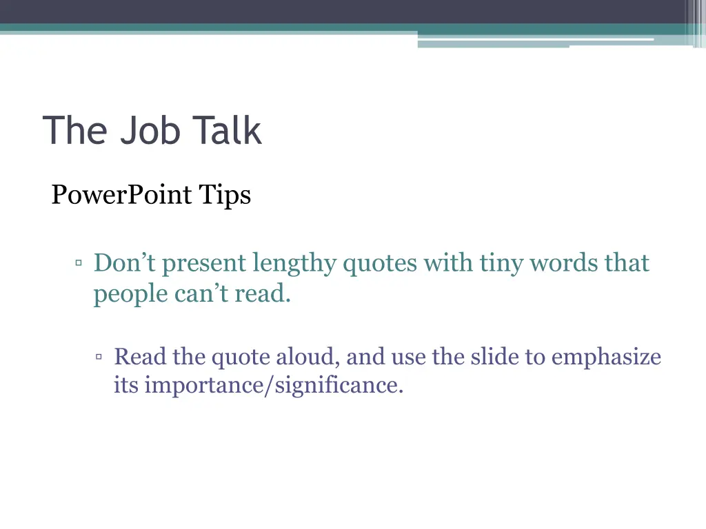 the job talk 12