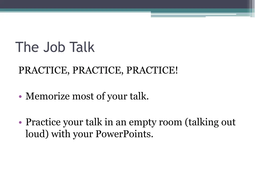 the job talk 13