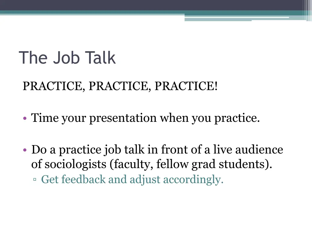 the job talk 14