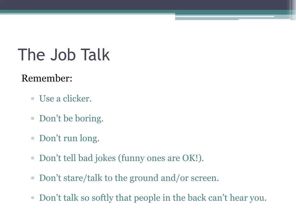 the job talk 15