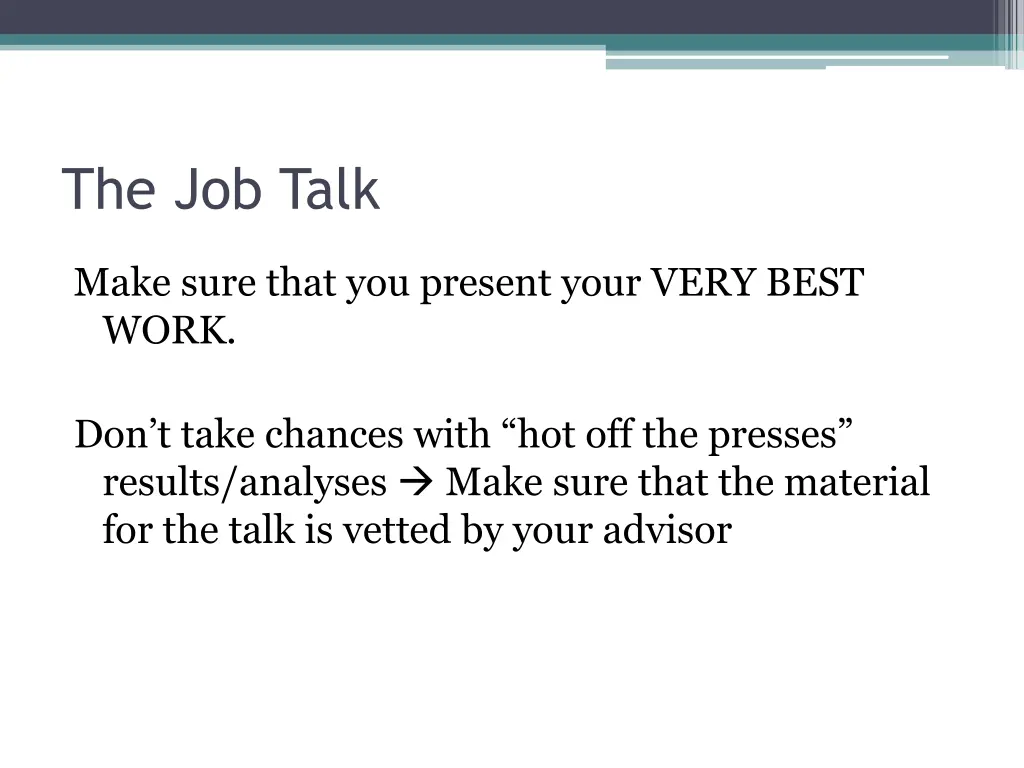 the job talk 2