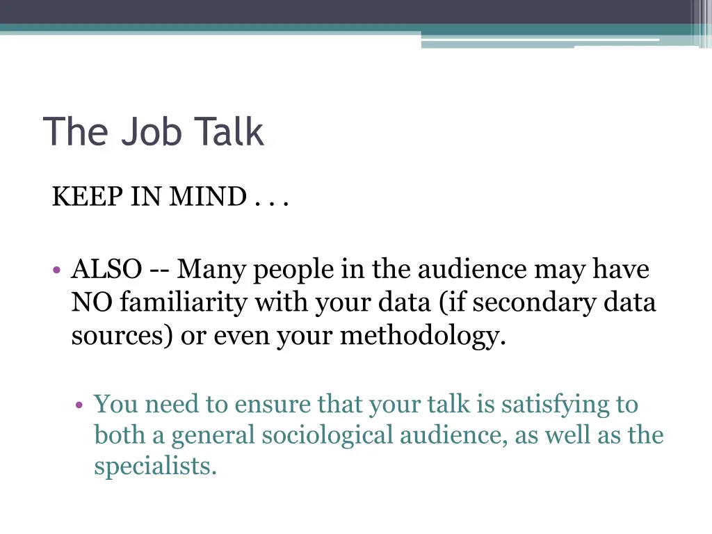 the job talk 5