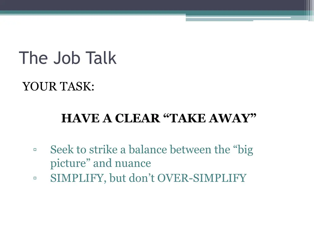 the job talk 7