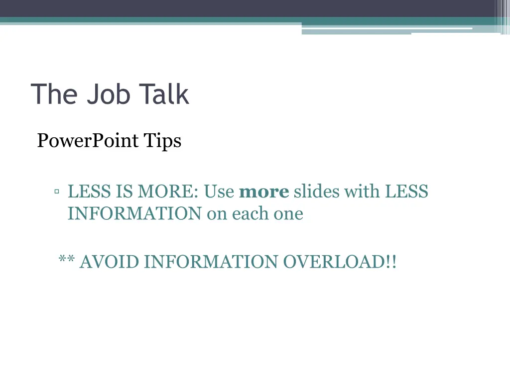 the job talk 9