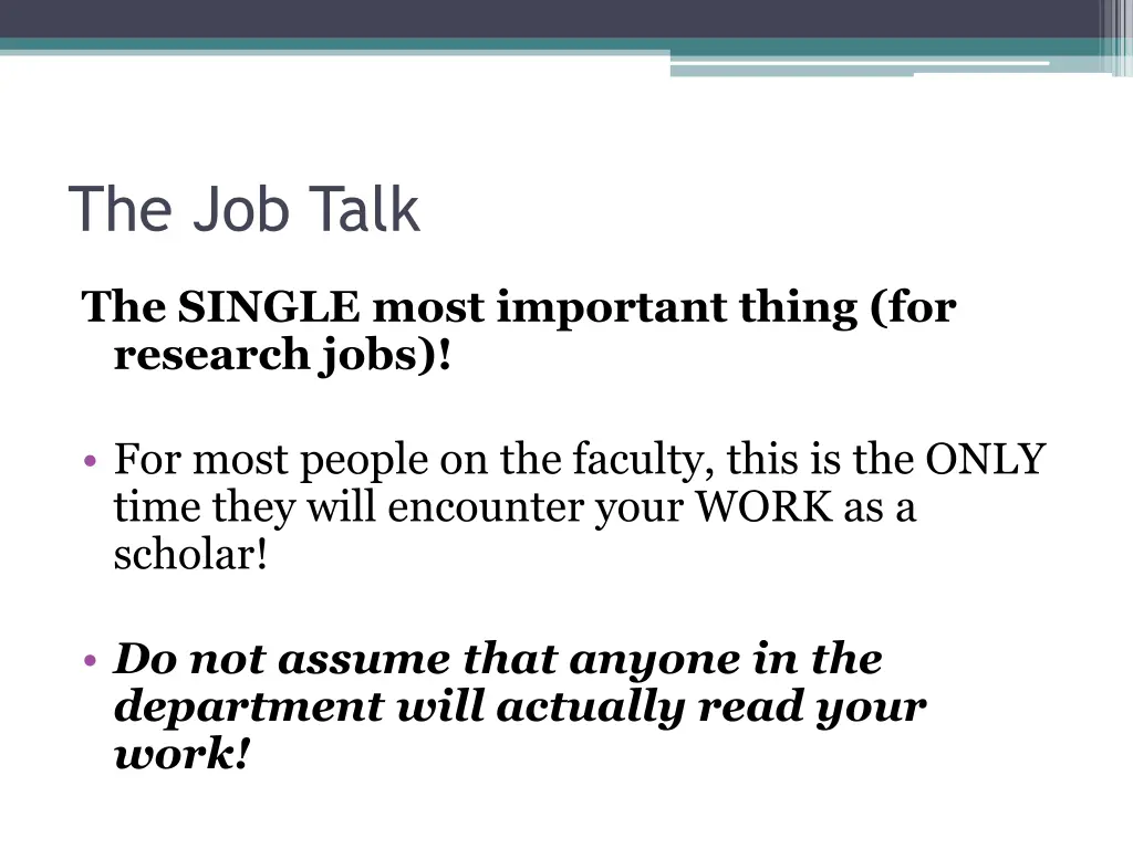 the job talk