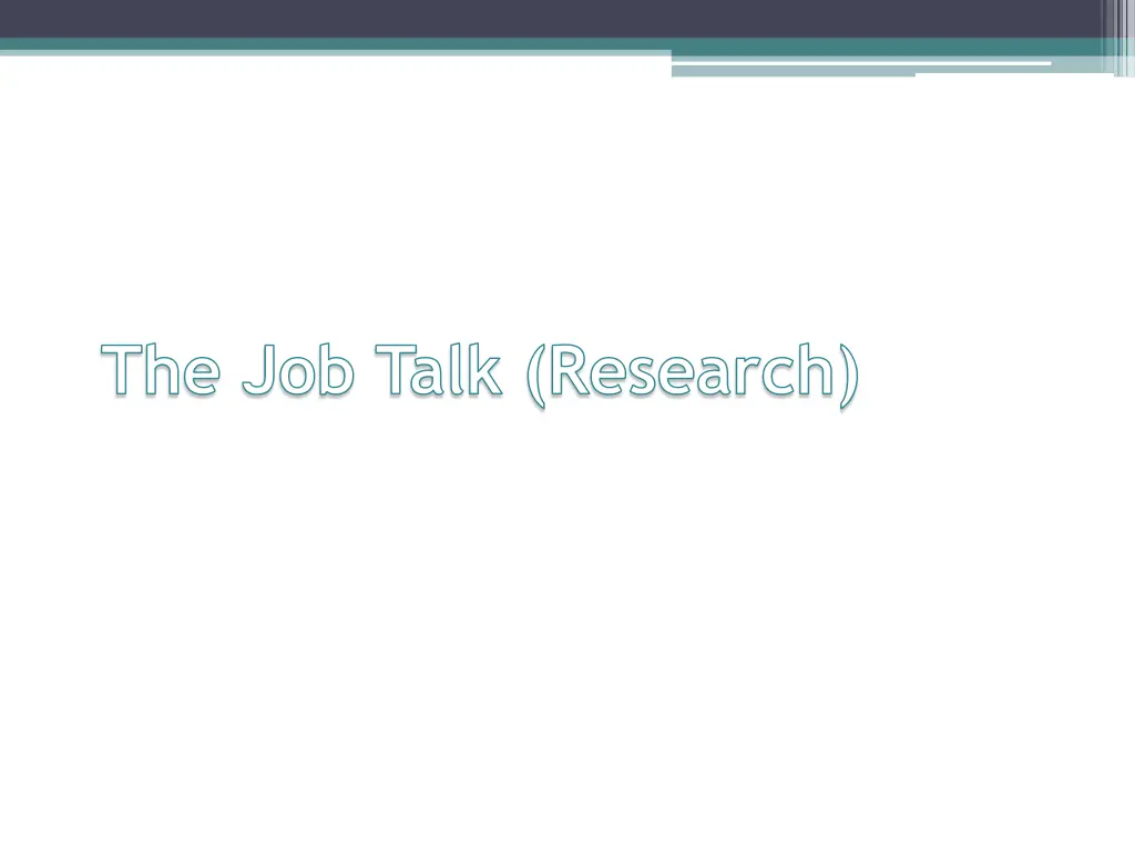 the job talk research