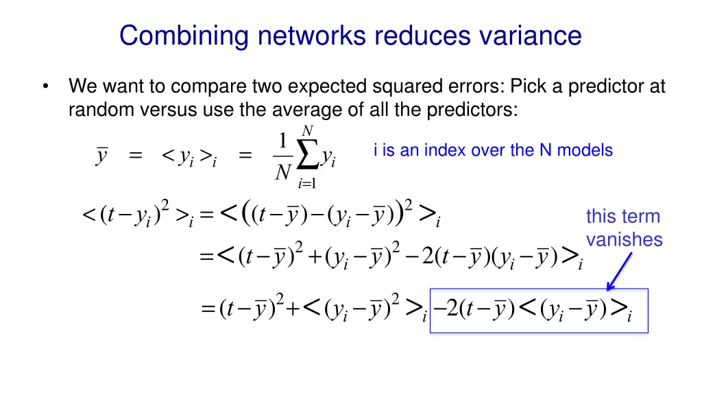 combining networks reduces variance