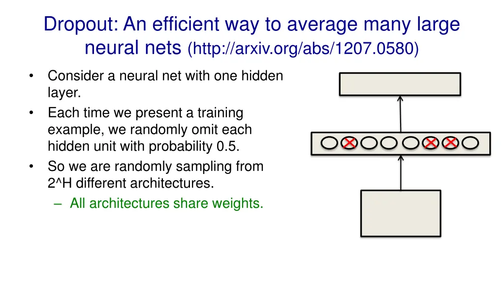 dropout an efficient way to average many large