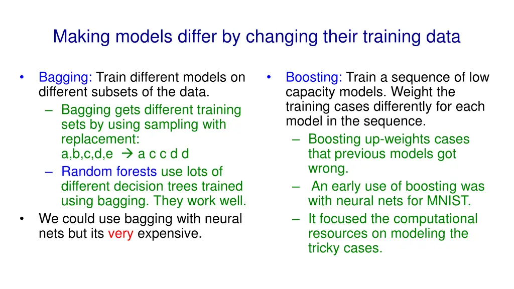 making models differ by changing their training