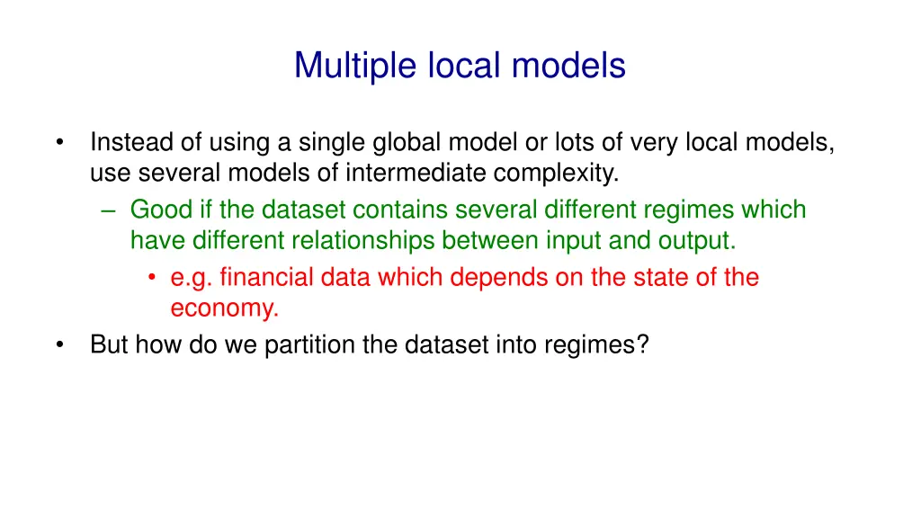 multiple local models