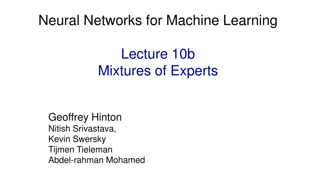 neural networks for machine learning 1