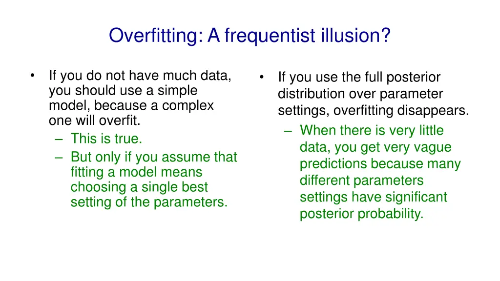 overfitting a frequentist illusion