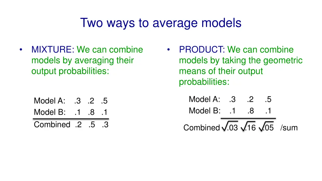 two ways to average models