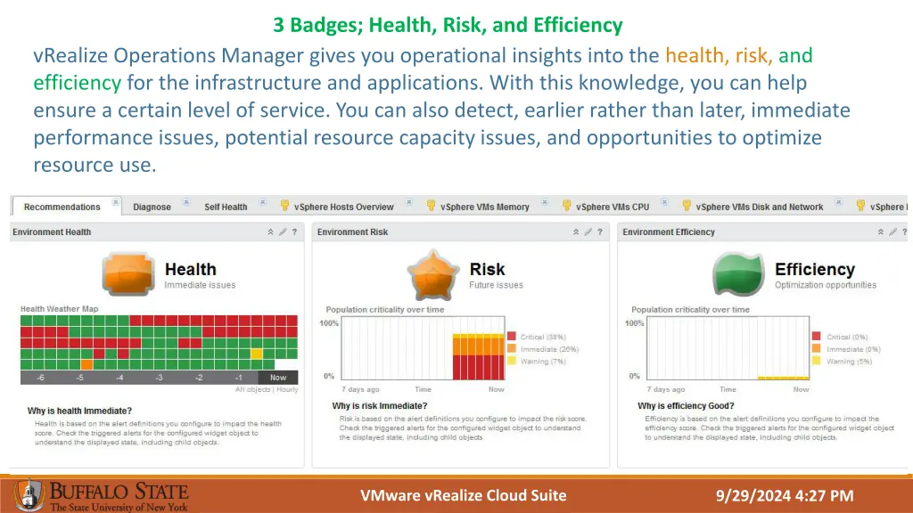 3 badges health risk and efficiency