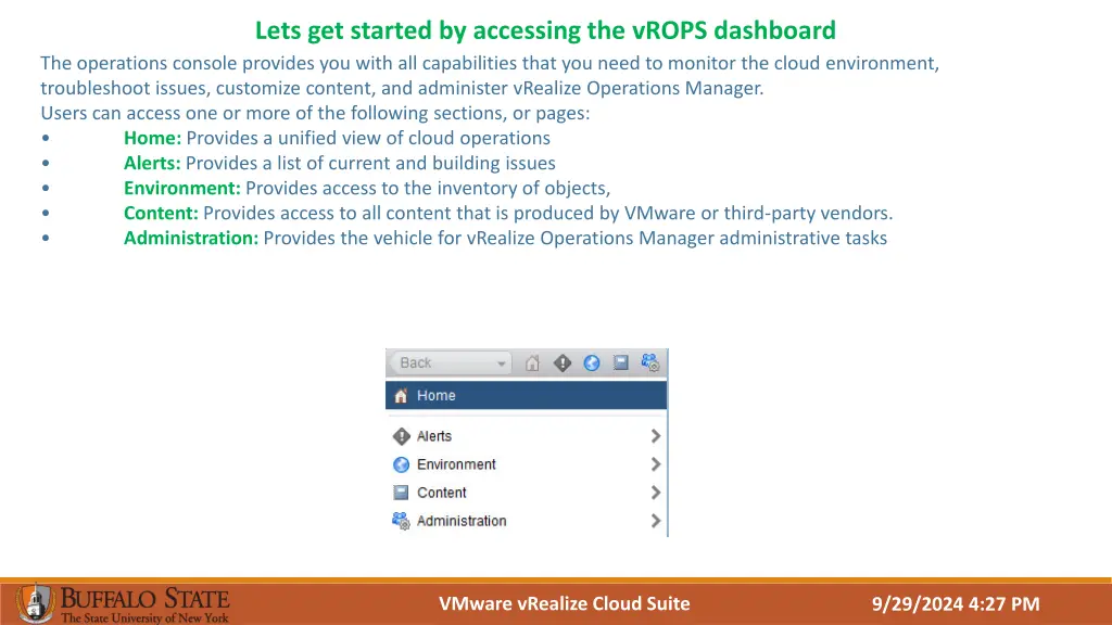 lets get started by accessing the vrops dashboard