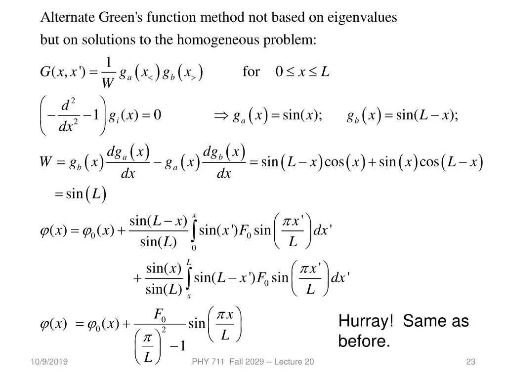 alternate green s function method not based