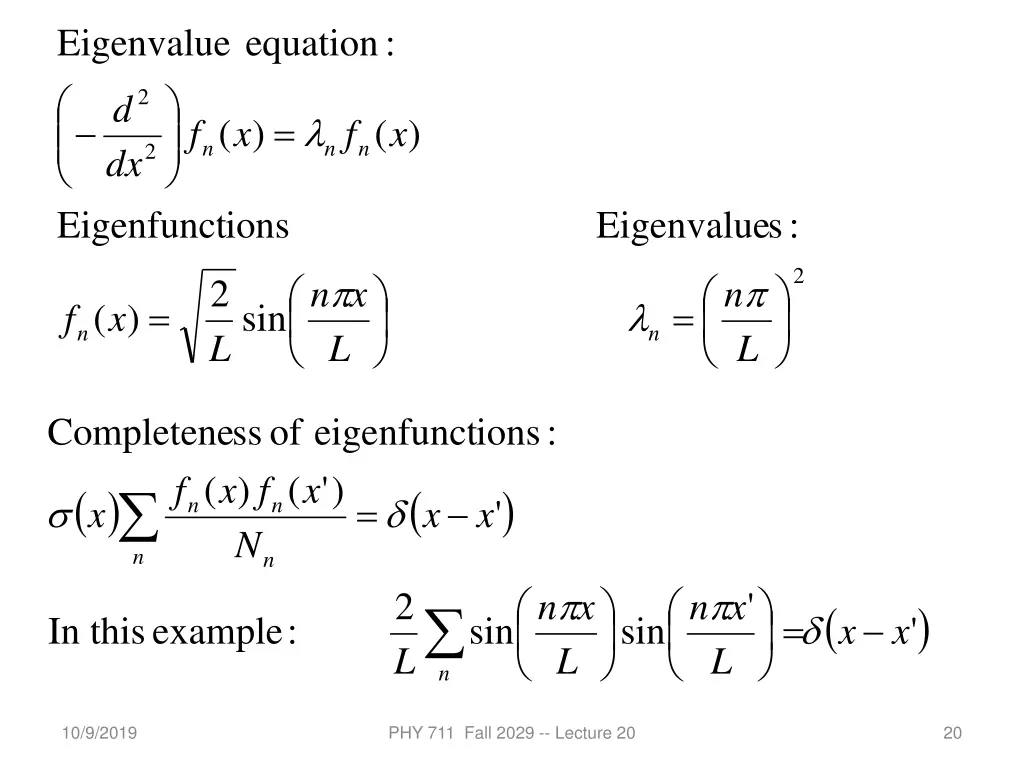 eigenvalue dx