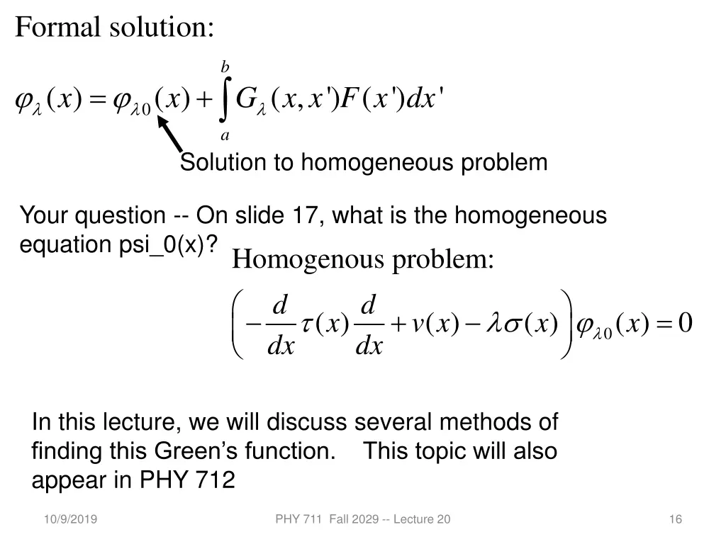 formal solution