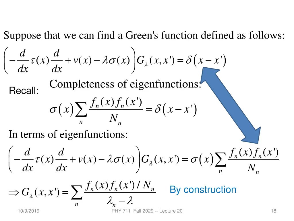 suppose that we can find a green s function