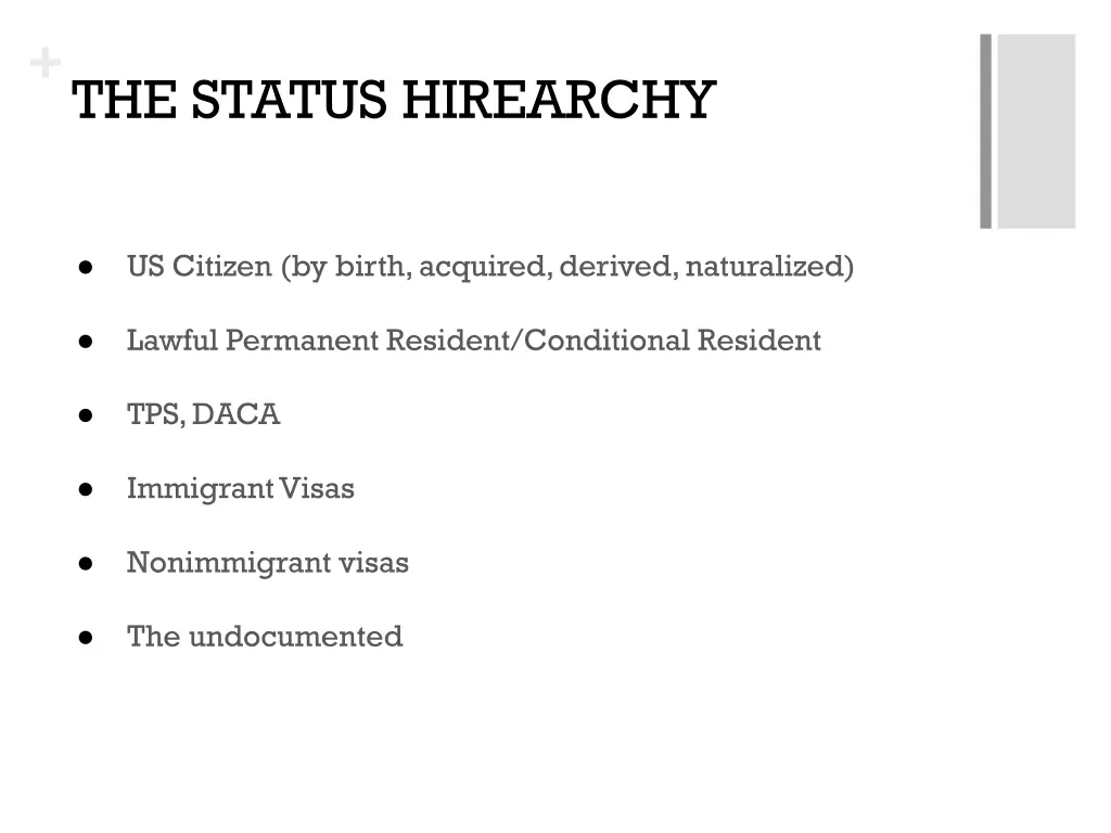 the status hirearchy